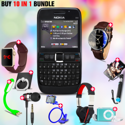 10 in 1 Bundle Offer , Nokia E63 Mobile Phone ,Portable USB LED Lamp, Wired Earphones, Ring Holder, Headphone, Mobile Holder, Macra Watch, Yazol Watch, Selfie Stick, Mp3 Player